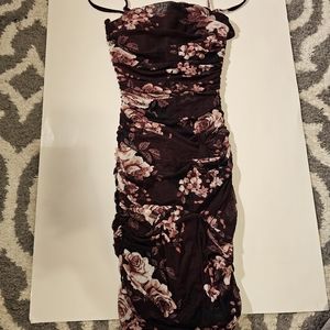Floral dark purple dress